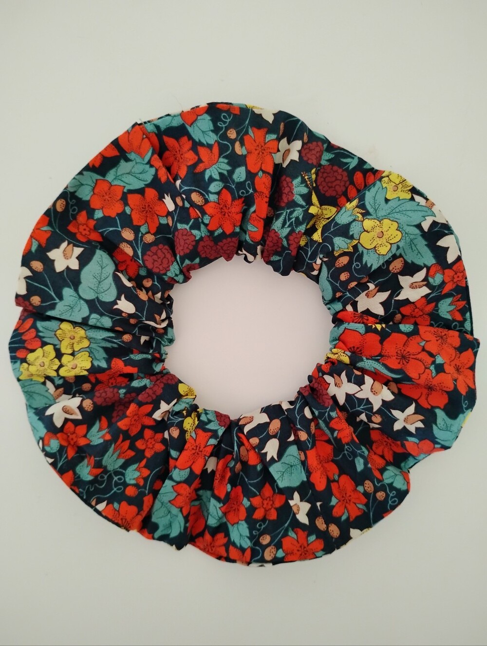 Liberty Art Fabric Tana Lawn Scrunchie Berry Harvest Floral Colorful Bespoke